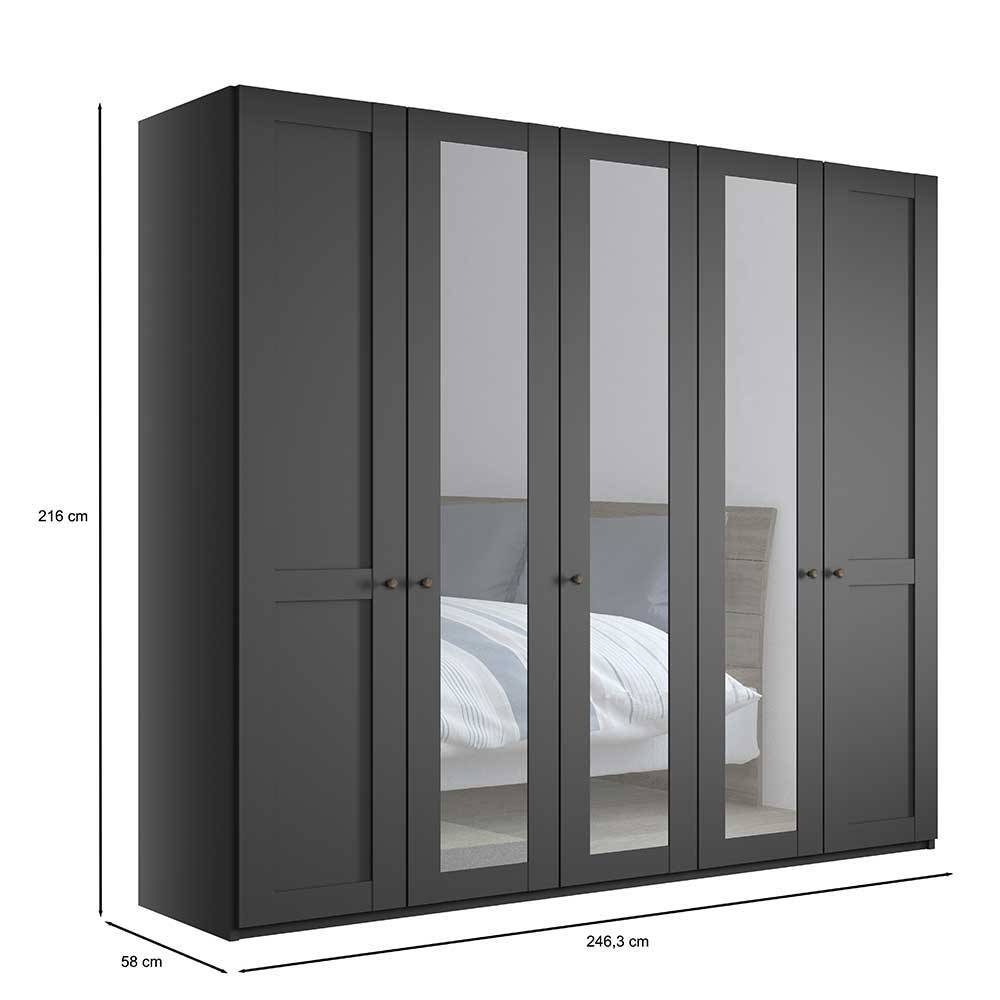 Komplette Schlafzimmereinrichtung in Grau - Mataram (vierteilig)