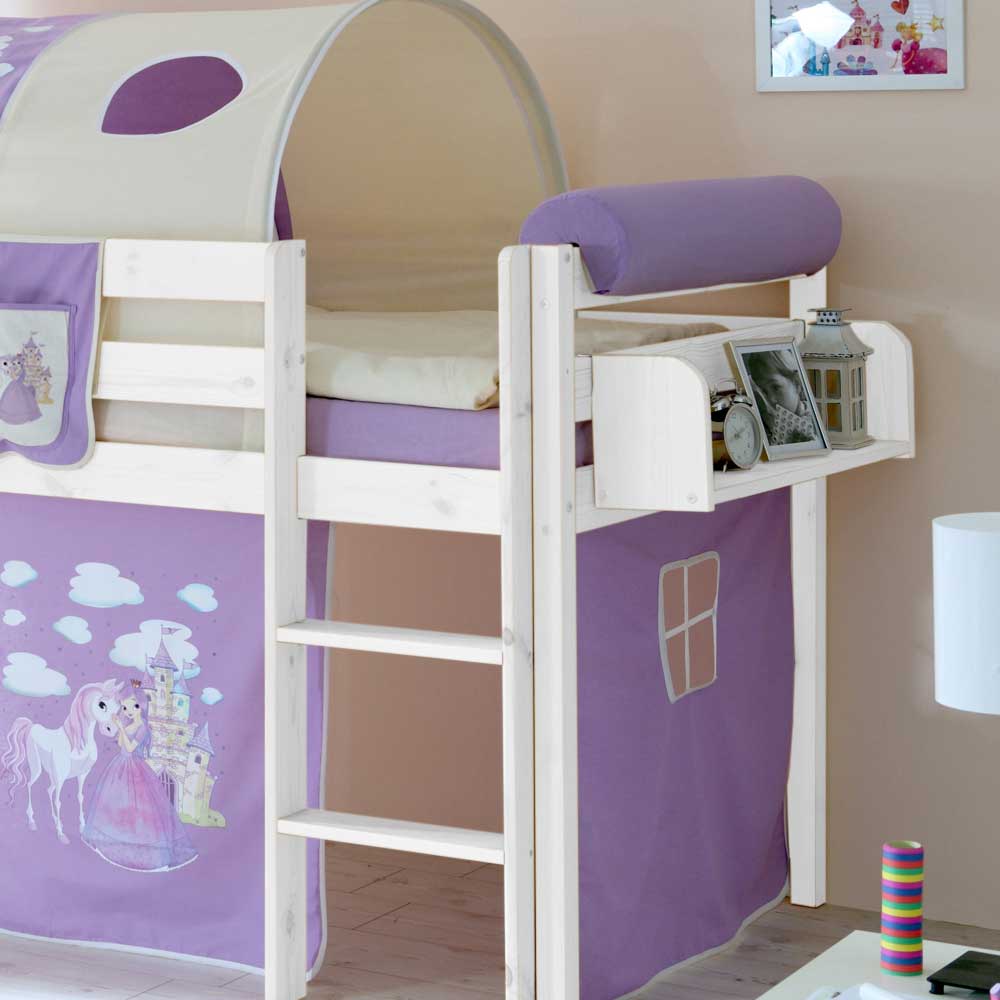 Halbhohes Kinderbett Safira im Prinzessin Design