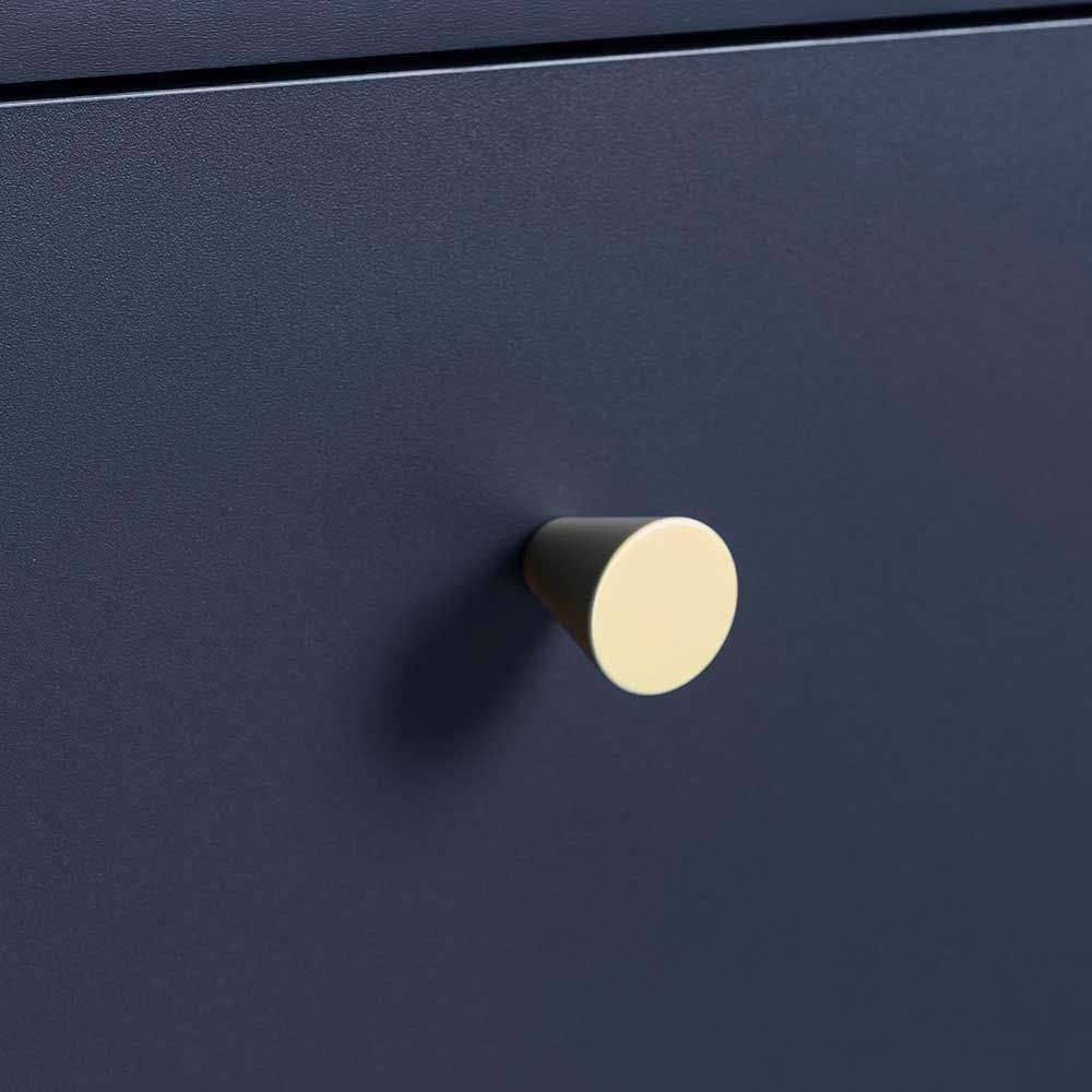 Hohe Kommode in Dunkelblau mit Gold - Inbano
