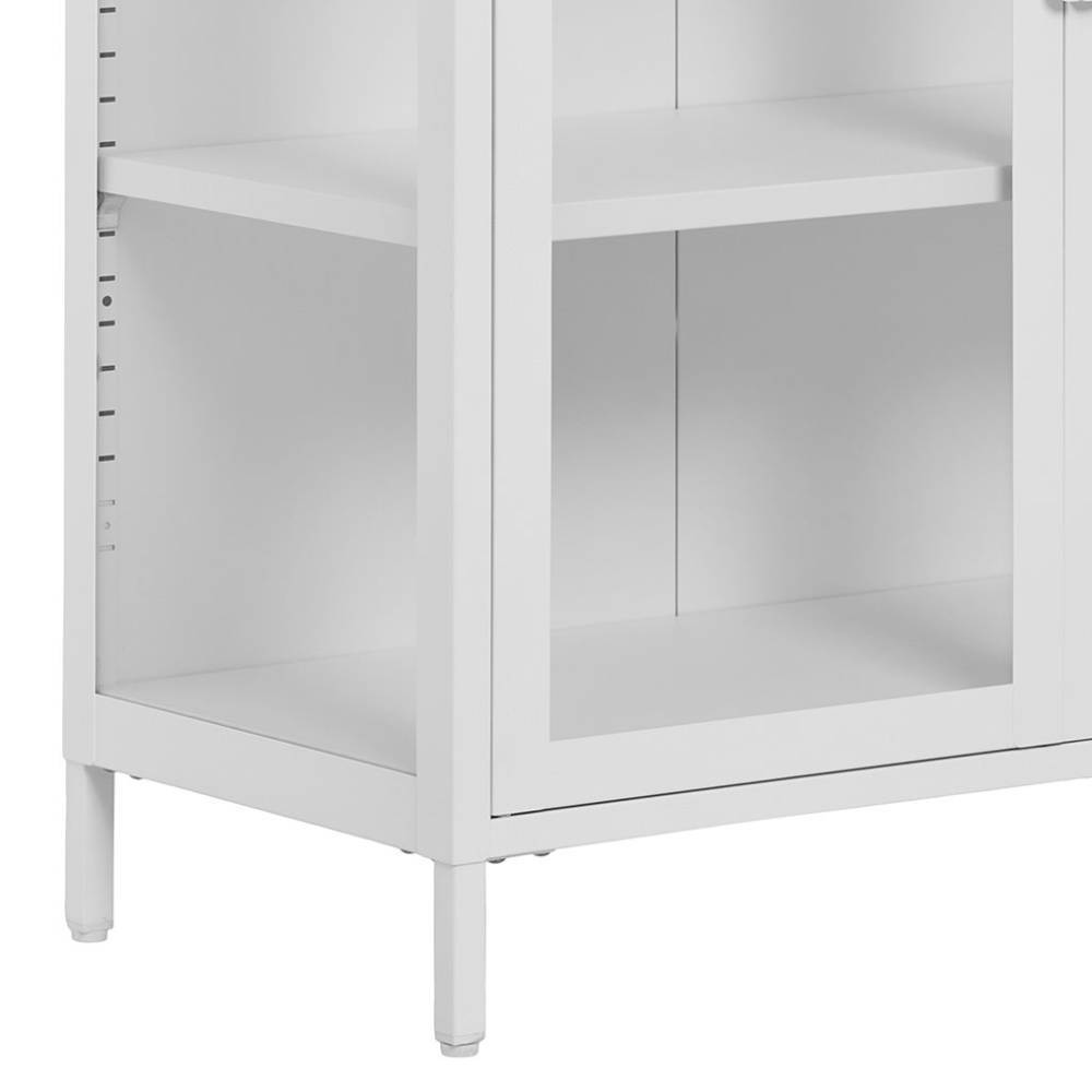 Niedrige Vitrine aus Stahl in Weiß - Sancrez