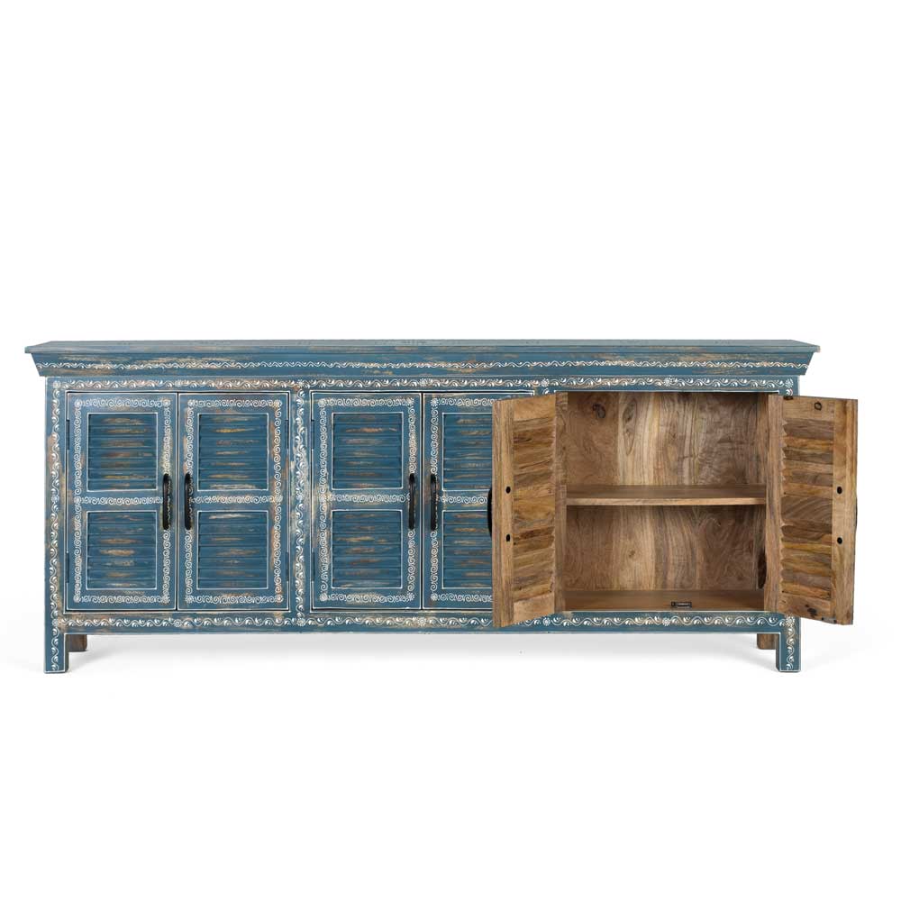 6-türiges Sideboard in Blau - Enrossino