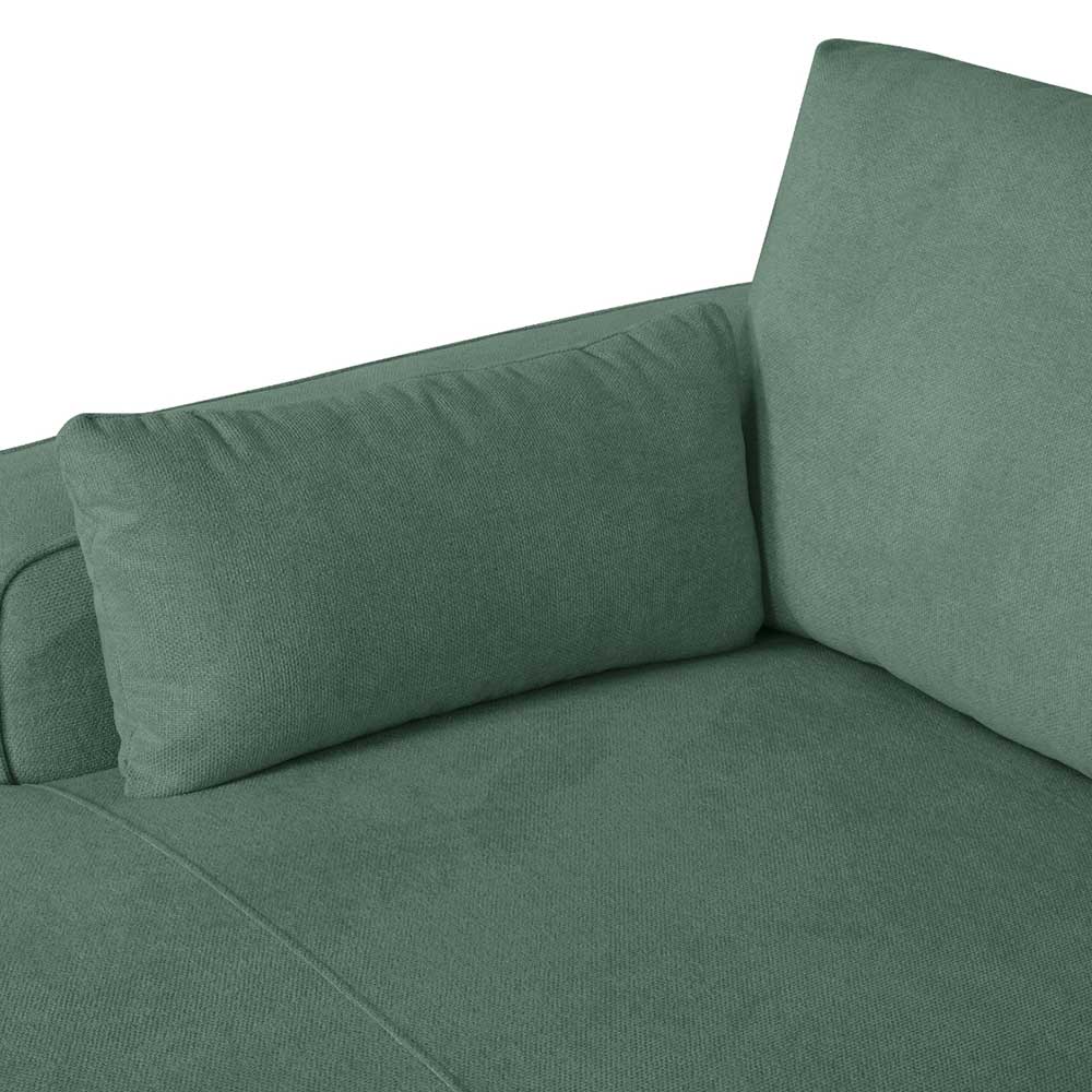 Federkern Ecksofa in Grün Stoffbezug - Tree