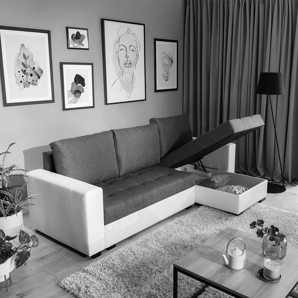 Eckschlafsofa in Bordeaux Rot Samt - Adelisa