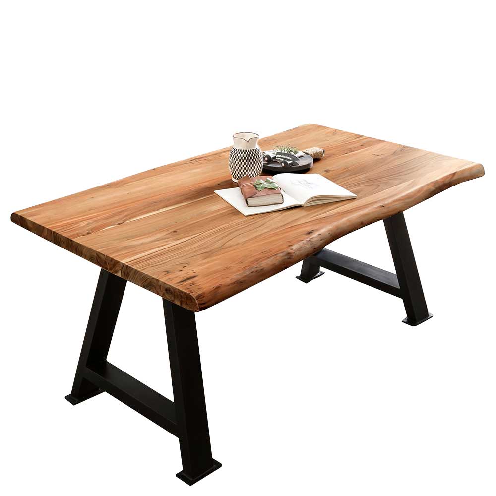 Baumkanten Esstisch mit Platte 5,6cm - Jonathan