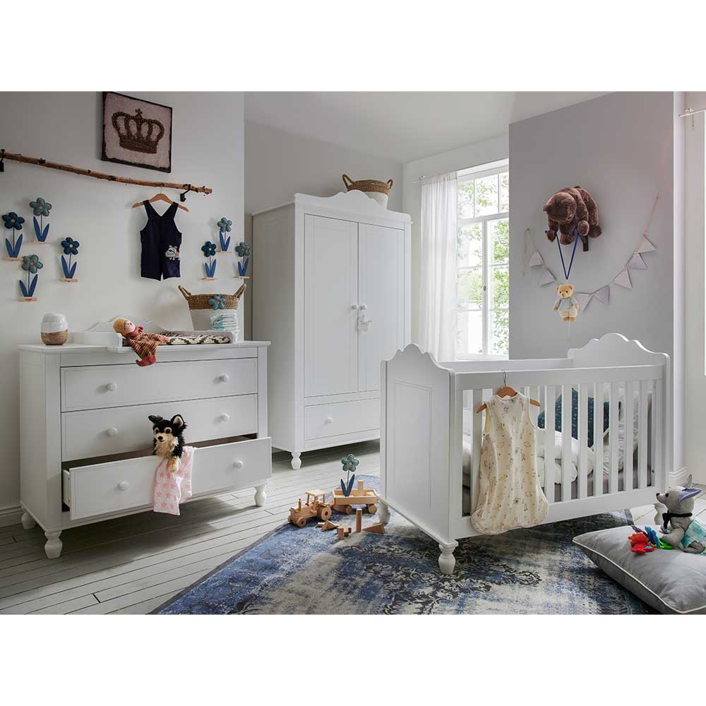 Set Babyzimmer Möbel in Weiß - Starina (dreiteilig)