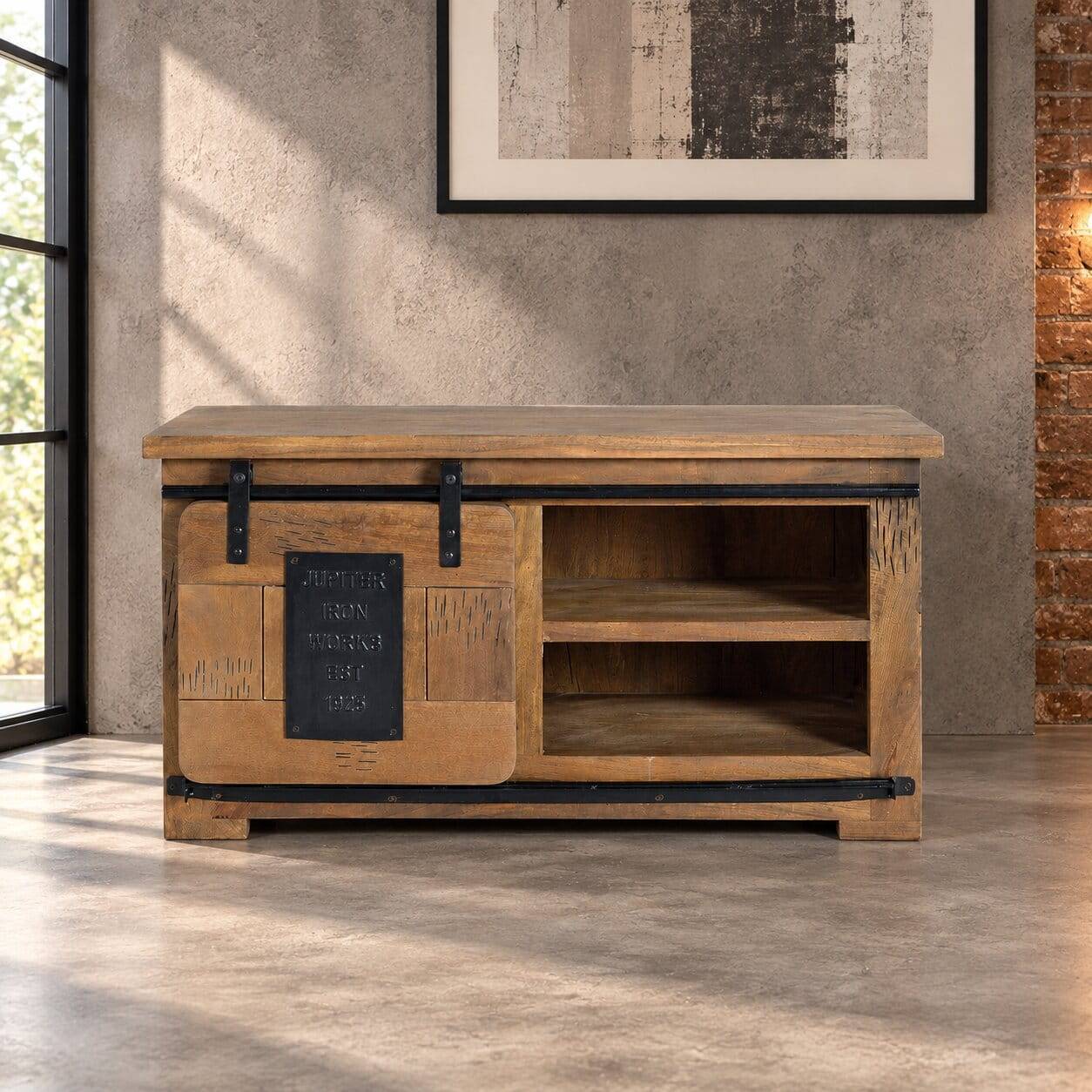 Industrial Design TV Board aus Mangoholz - Semian