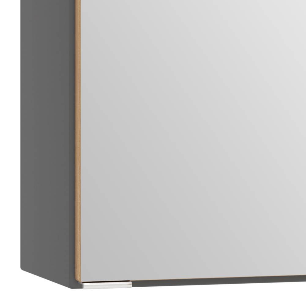 100cm Bad-Spiegelschrank in Mattgrau - Reill