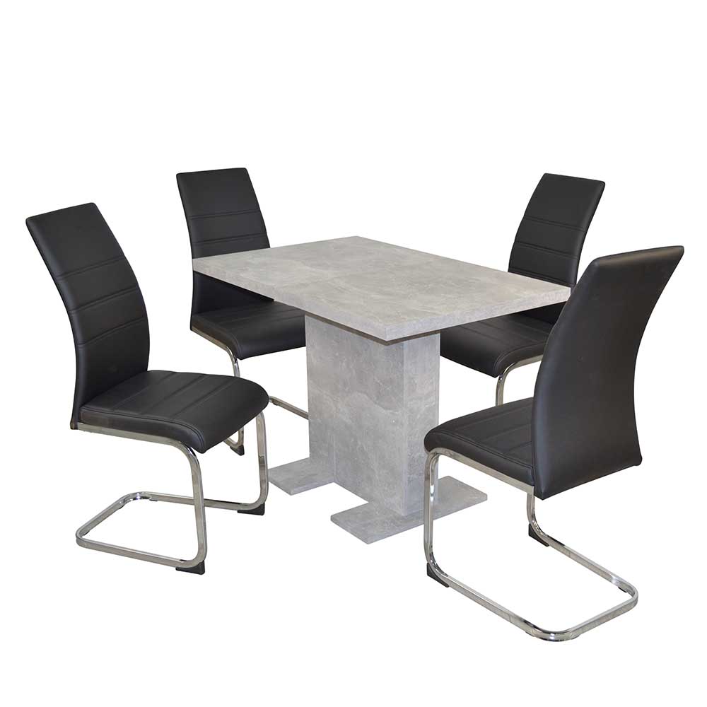 Säulentisch & Freischwinger Stühle - Sutarain (fünfteilig)