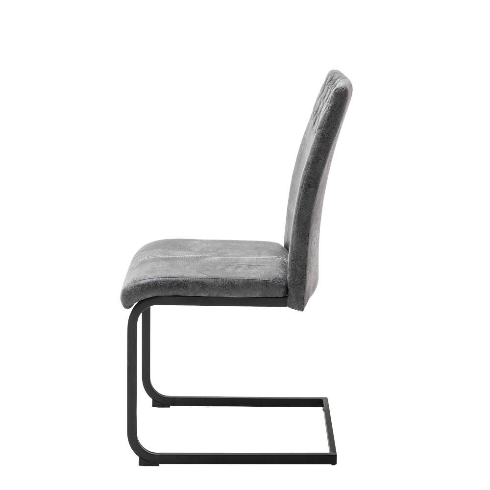 Freischwingerstühle in Anthrazit - Rubin (4er Set)