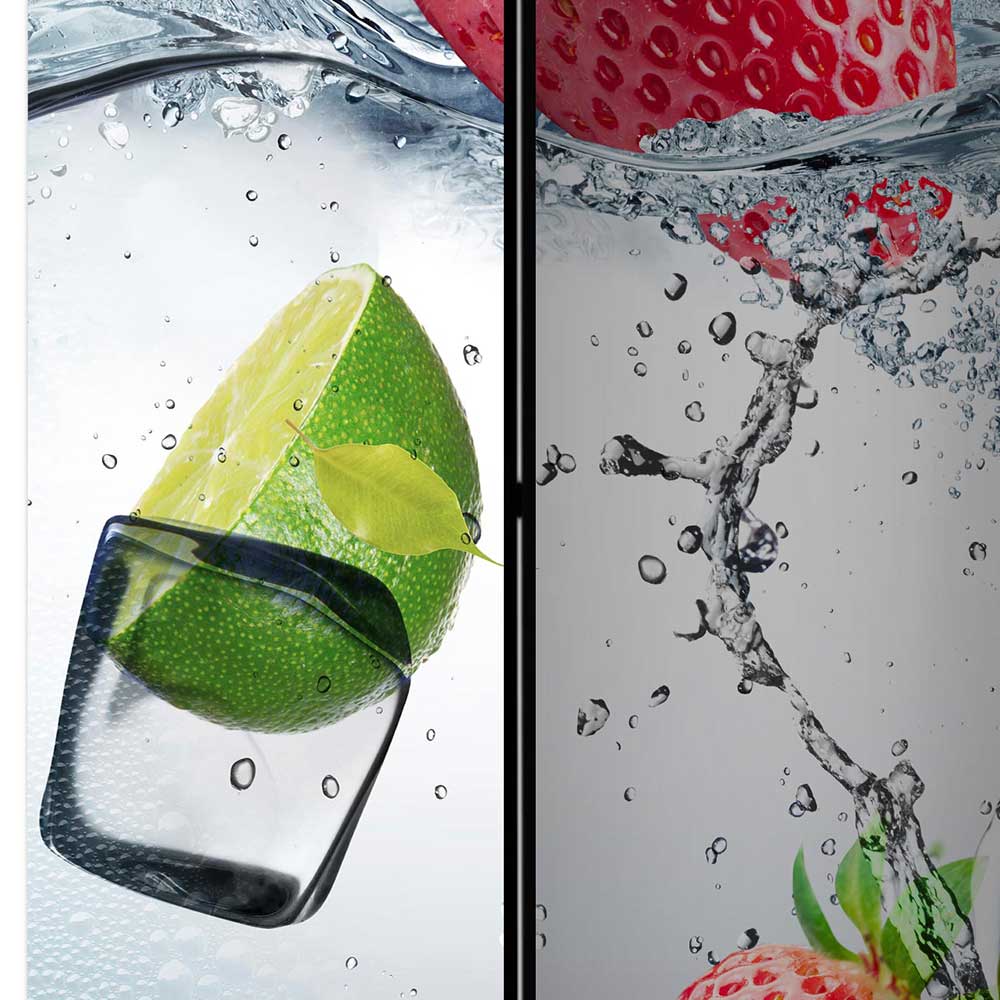Fotoprint Raumtrenner mit Früchten Wasser Eis - Piratro
