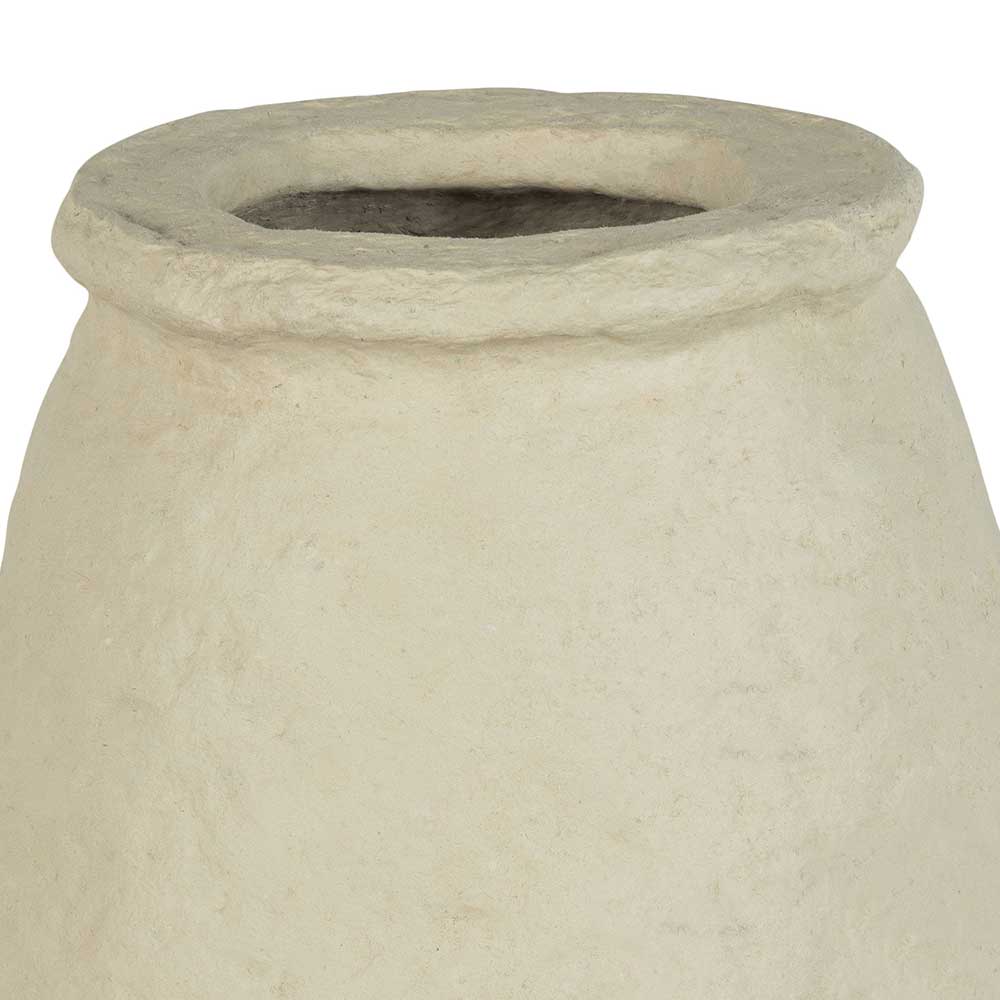30x45x30 Vase in Cremeweiß aus Pappmasche - Valamengo