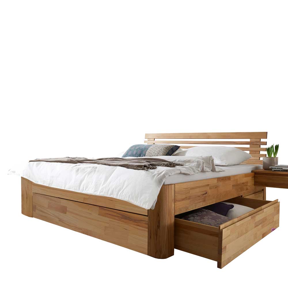 180x200 Schubkasten Bett aus Massivholz - Jecana II