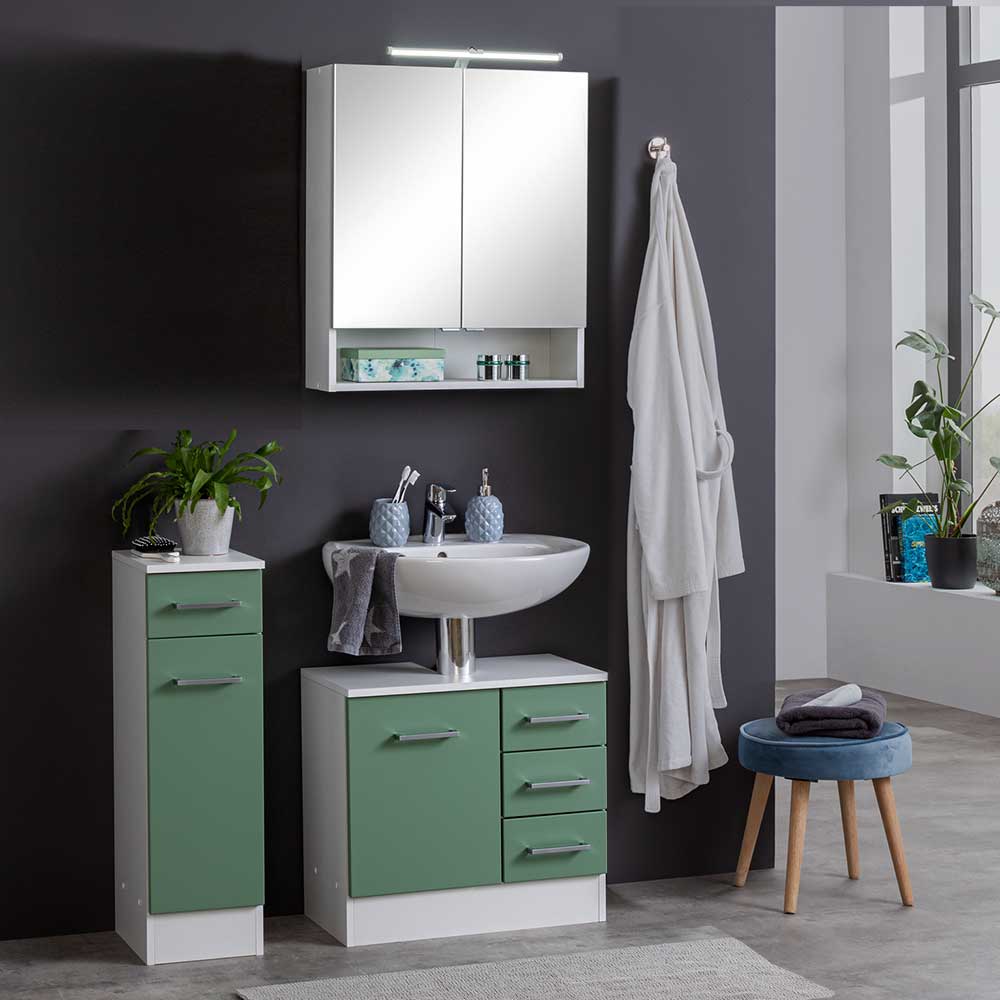 Möbelprogramm Badezimmer in Grün - Loenixa (dreiteilig)