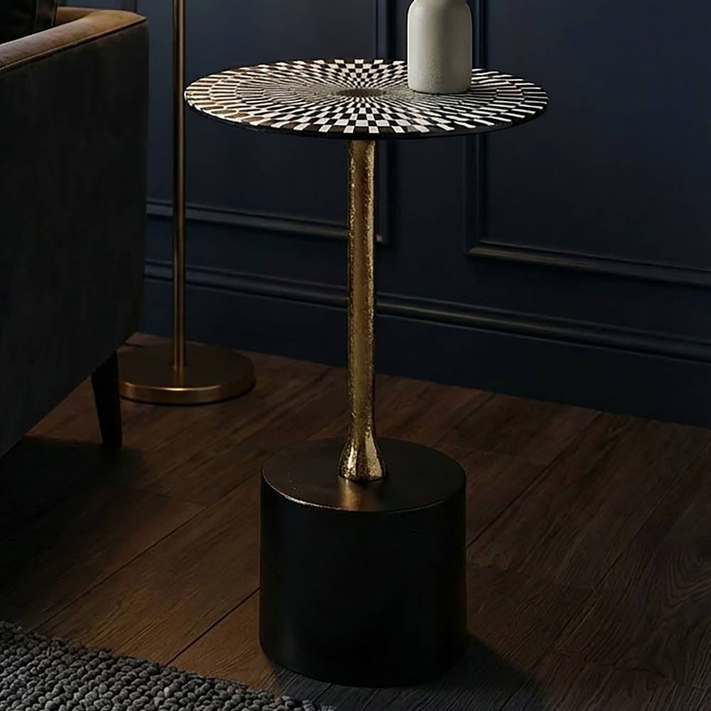 Design-Beistelltisch mit Schachbrettmuster - Jaskin