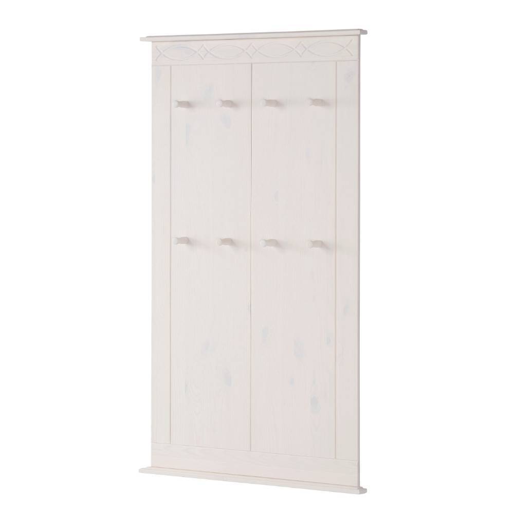 Kiefernholz Wandgarderobe in Weiß - Viorica