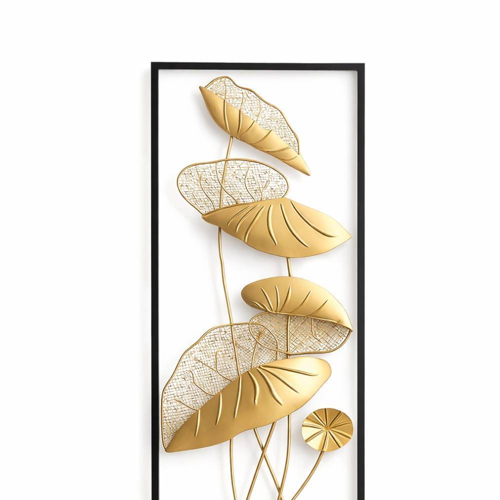 Wanddeko mit floralem Motiv in Gold - Andrew