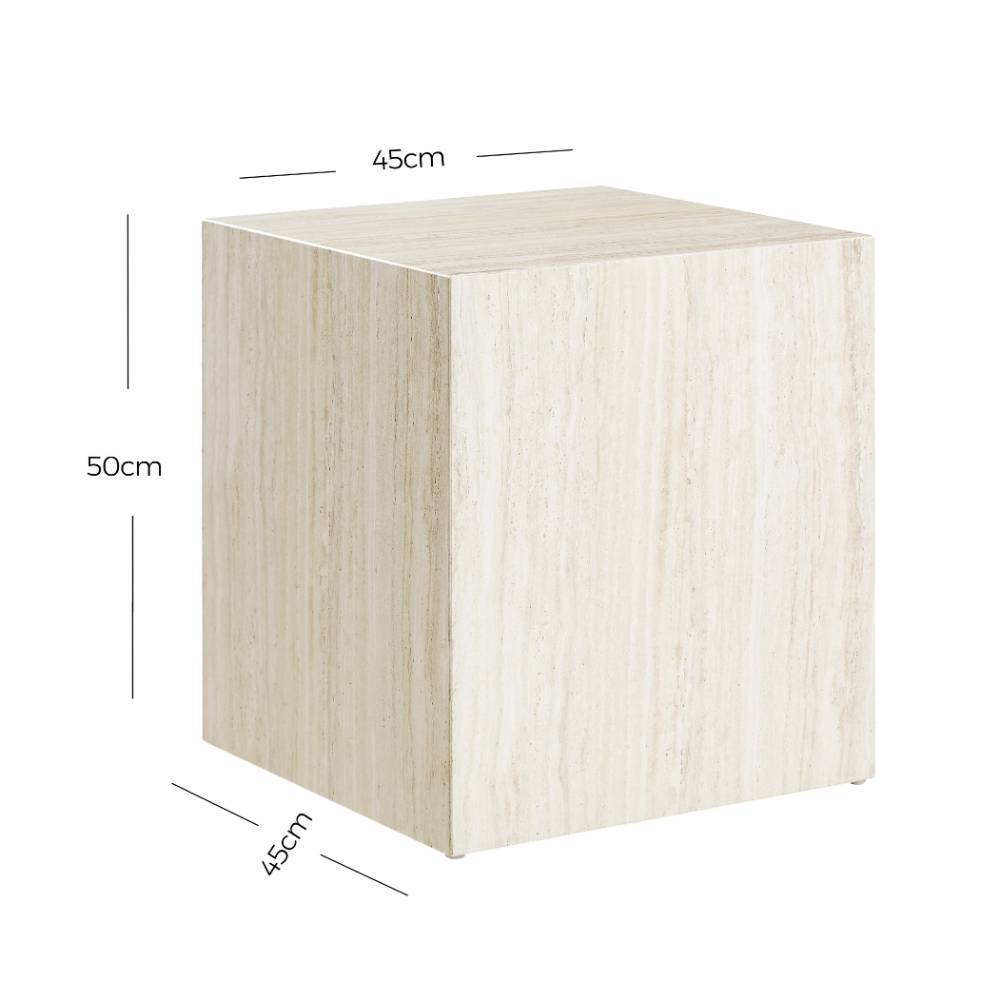 Quaderförmiger Beistelltisch in Beige - Charon