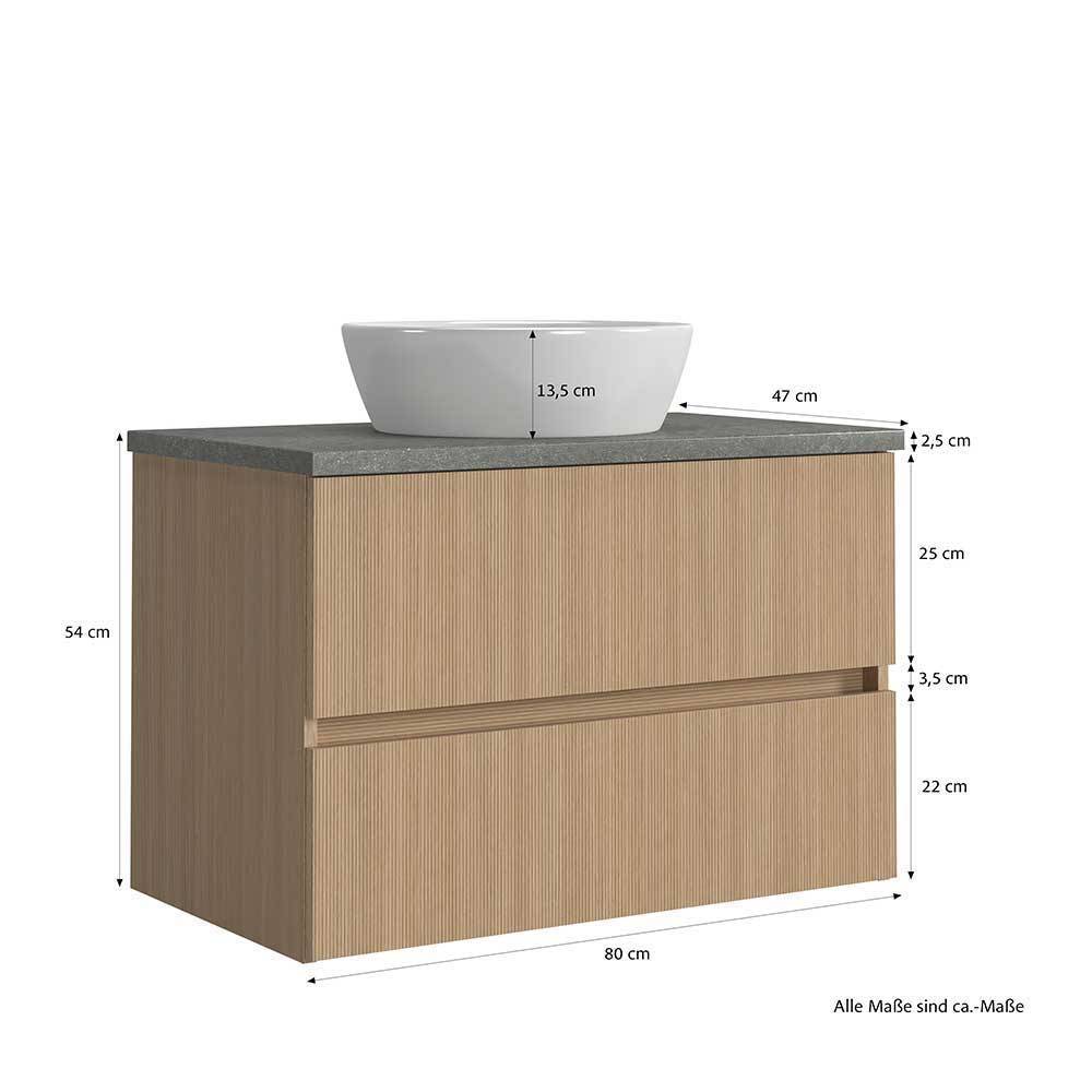 Bad-Waschplatz mit Midischrank Set - Leitha (dreiteilig)