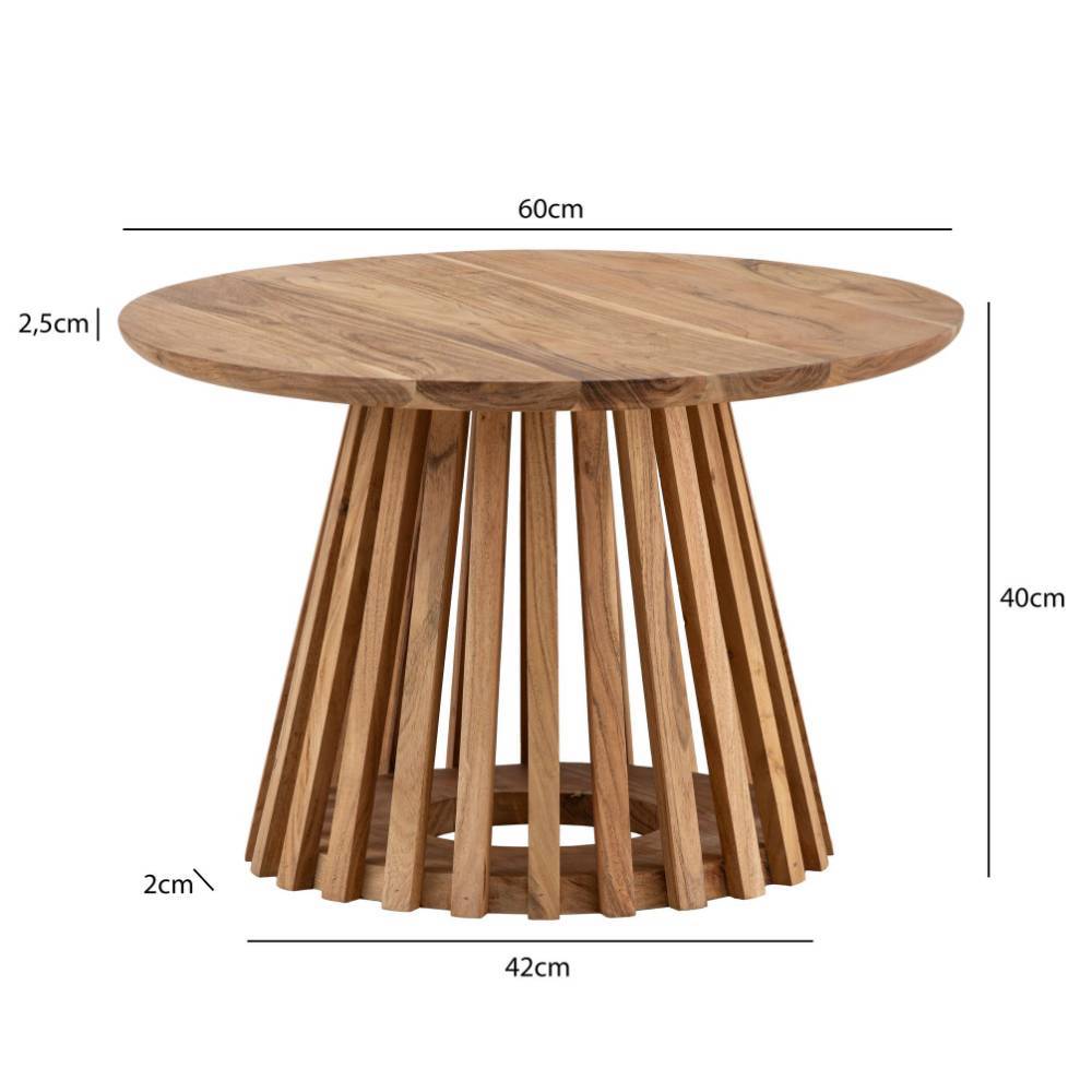 Akazienholz Couchtisch mit runder Platte - Earn