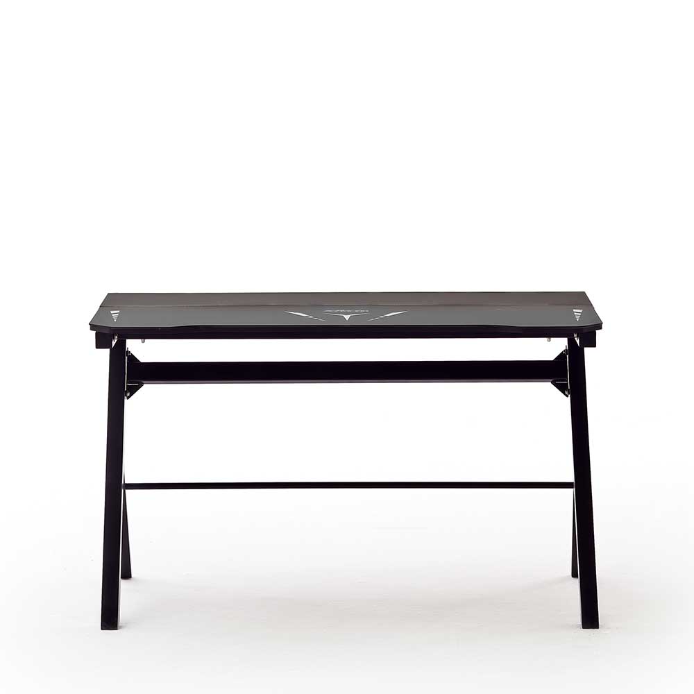 120x60 Design Schreibtisch mit Glas & LED Licht - Deynara