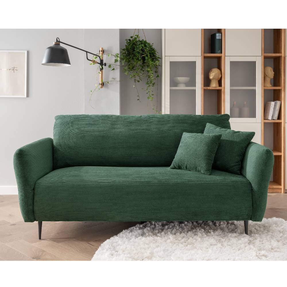 Dreisitzer Sofa in Dunkelgrün Cord - Devan