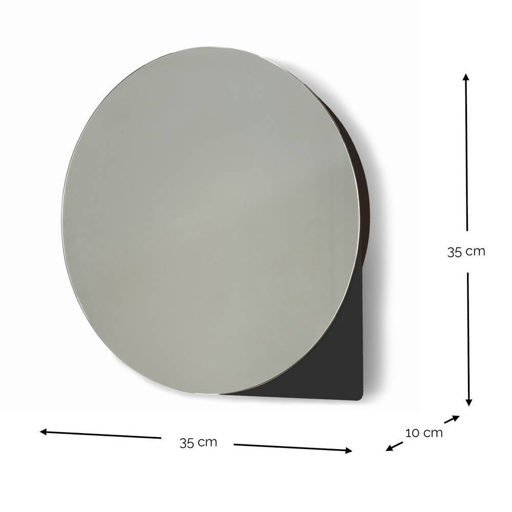 Runder Hängeschrank mit Spiegeltür und Maßen 35 cm Durchmesser und 10 cm Tiefe – Enkes