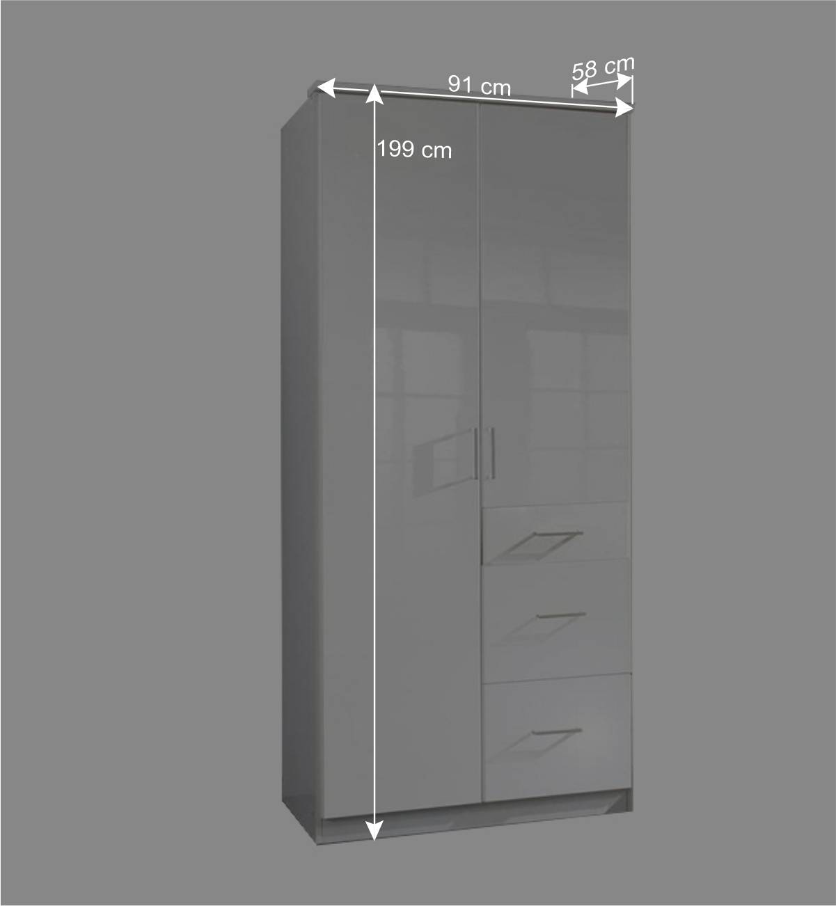 Kompakter Kleiderschrank in Weiß - Venture