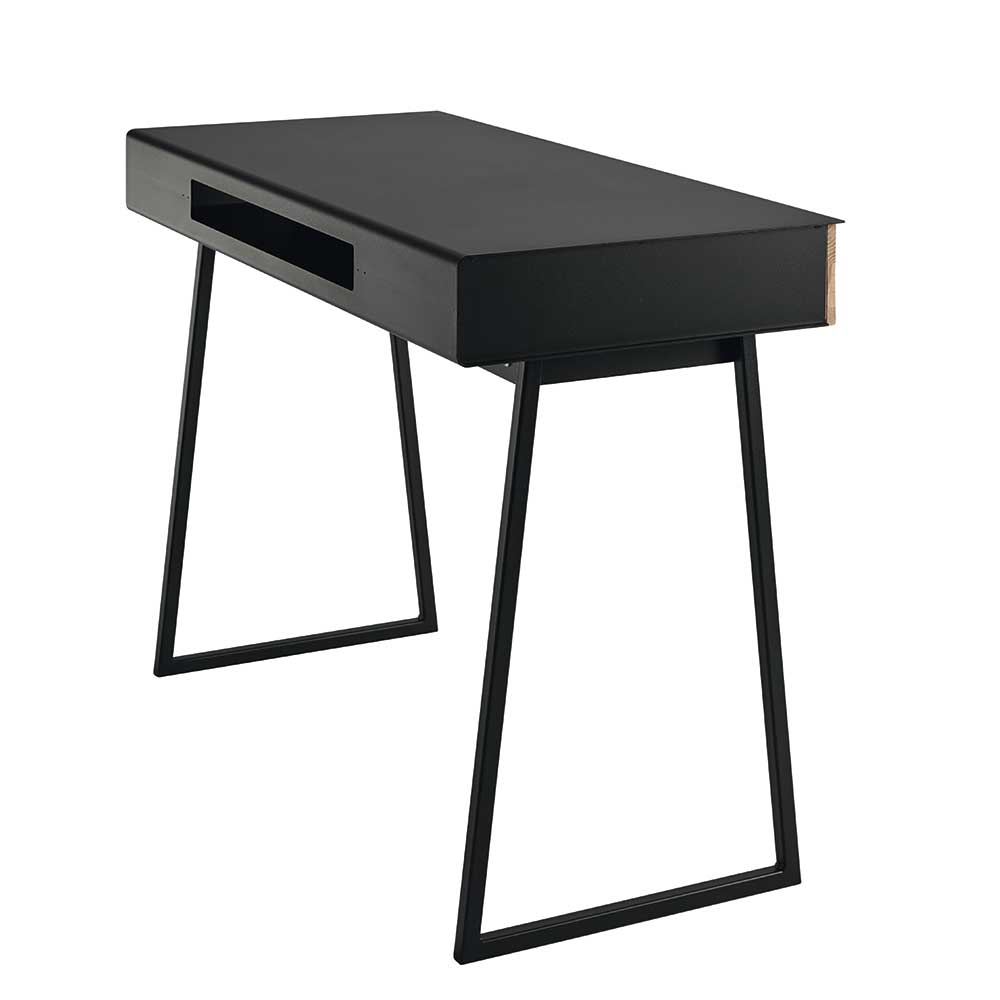 100x46 Stahl Schreibtisch in Schwarz - Fionosta