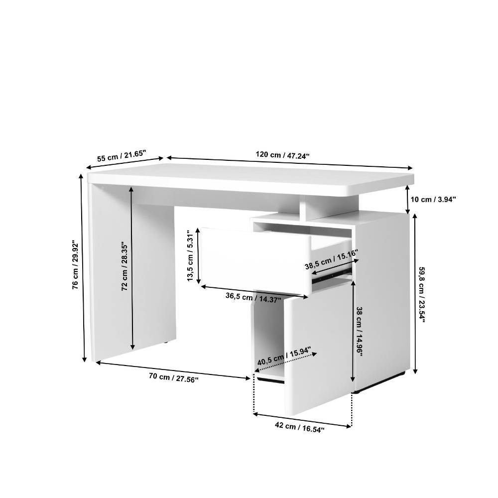 Home Office Schreibtisch in Walnuss Holzoptik - Wake