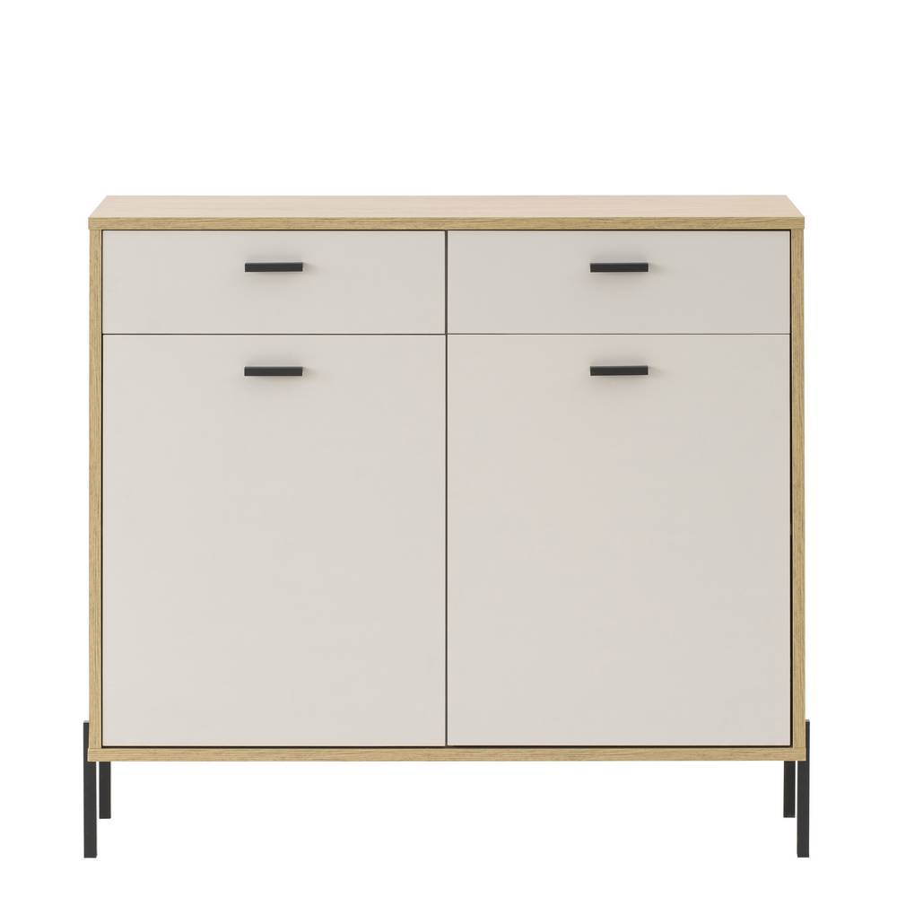 Kombi-Kommode in Beige und Eiche Holzoptik - Dasanti