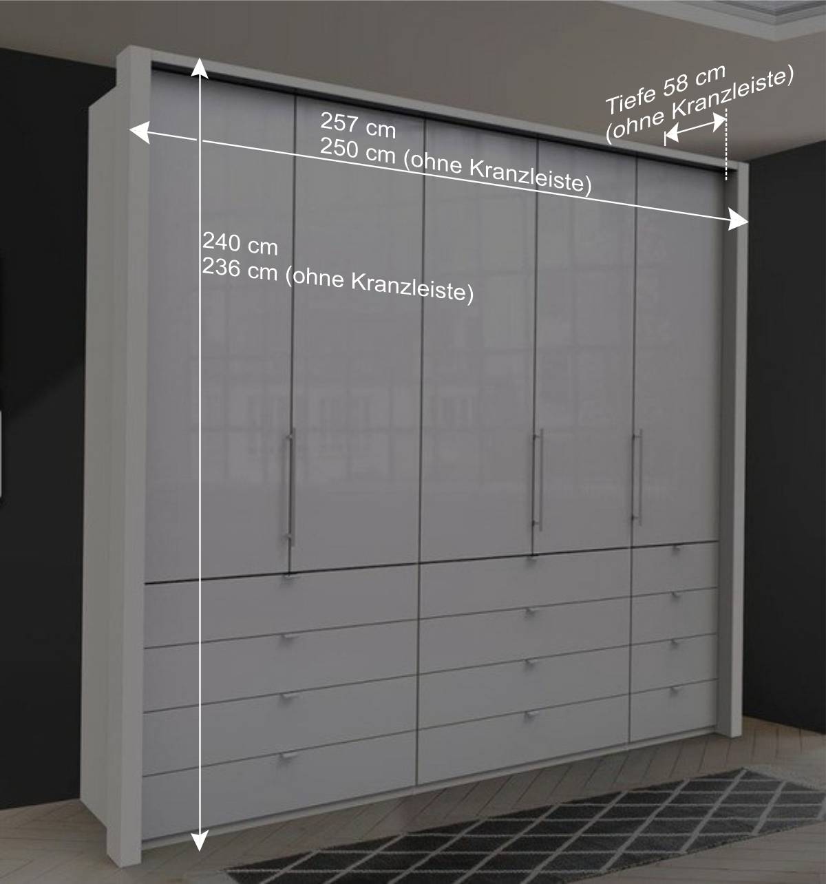Schlafzimmer Stauraumwunder Schrank in Weiß - Dolienca