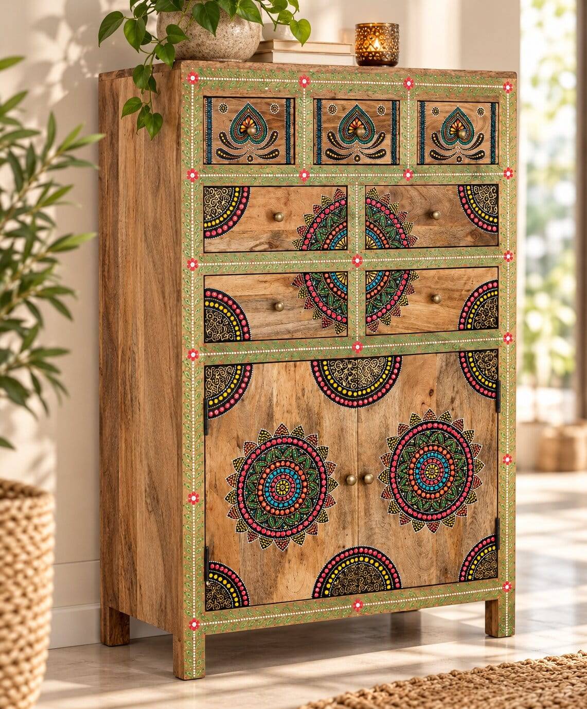 Ethno Style Highboard handbemalt - Azua