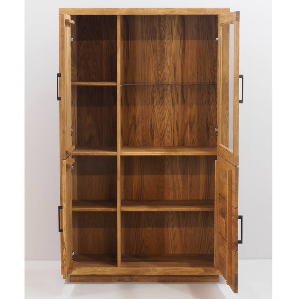 Schrank aus Eichenholz mit Glaseinsatz - Hugo