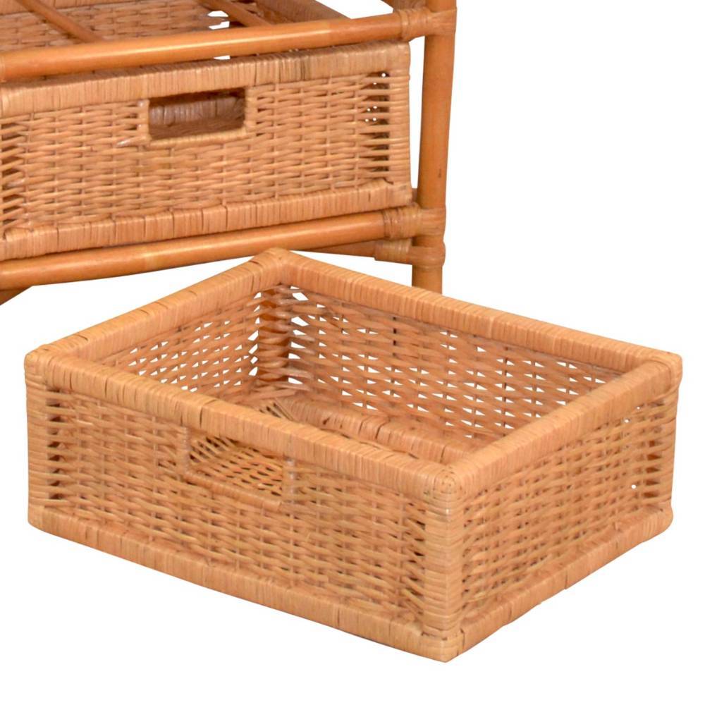 Handgefertigtes Bad-Rattanregal in Honigfarben - Justa