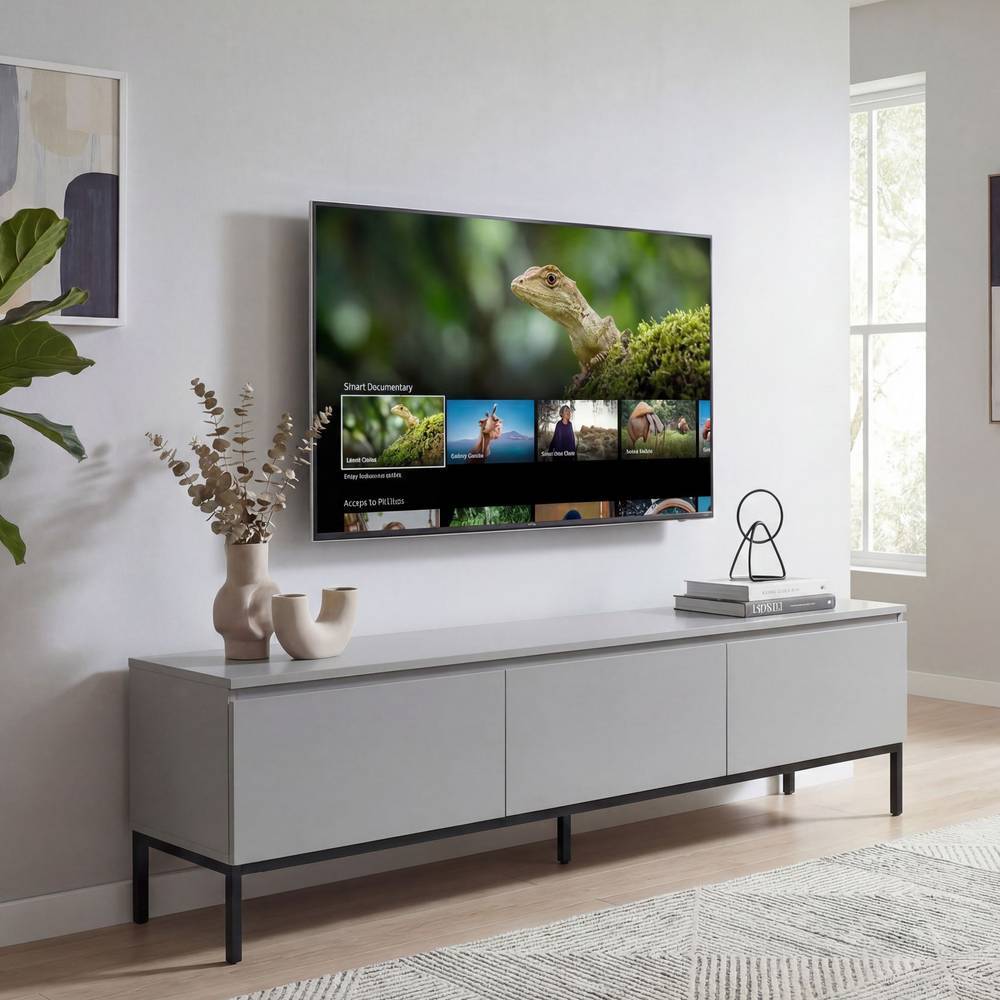 TV Lowboard in Grau und Schwarz - Vicetto