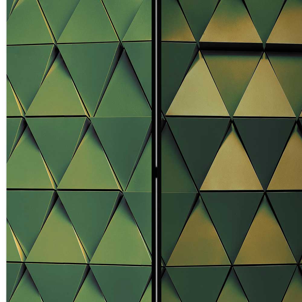 Paravent in Grün Geometrisches Muster - Caritera