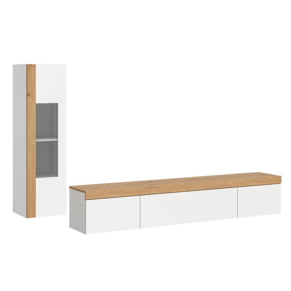 TV Board und Vitrine Set - Ravaro (zweiteilig)