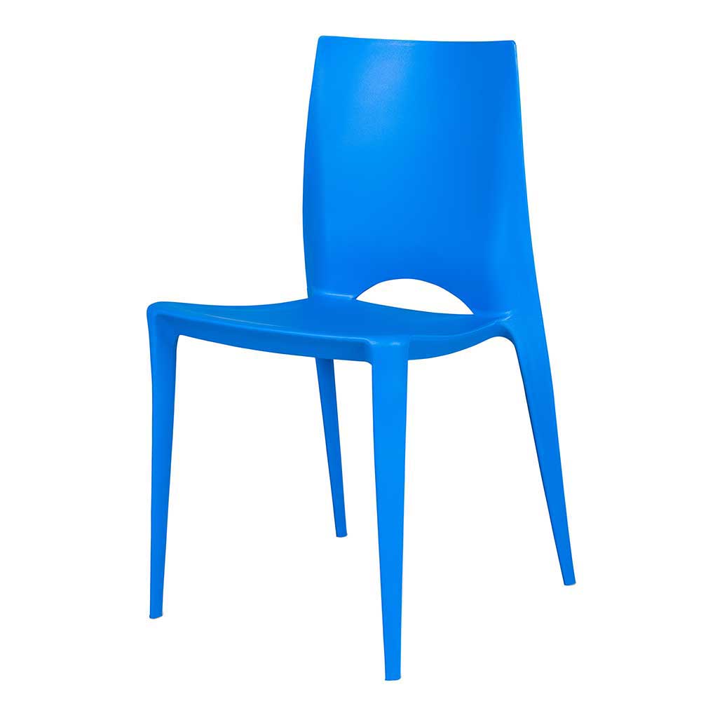 Stapelbarer Kunststoffstuhl Oregana in Blau (4er Set)