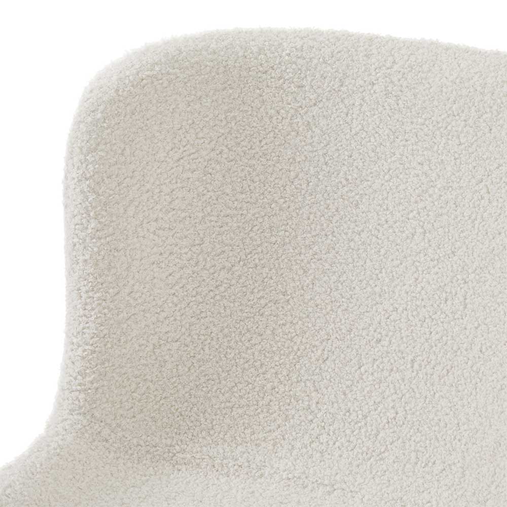 Boucle Stühle in Cremeweiß mit Schwarz - Gala (2er Set)
