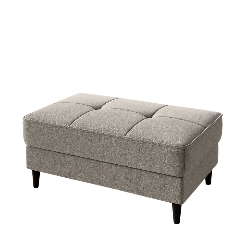 Couchhocker in Taupe mit Schwarz - Porticia