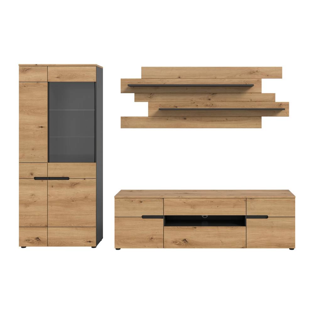 Anbauwand in Eiche Artisan - Irysma (dreiteilig)