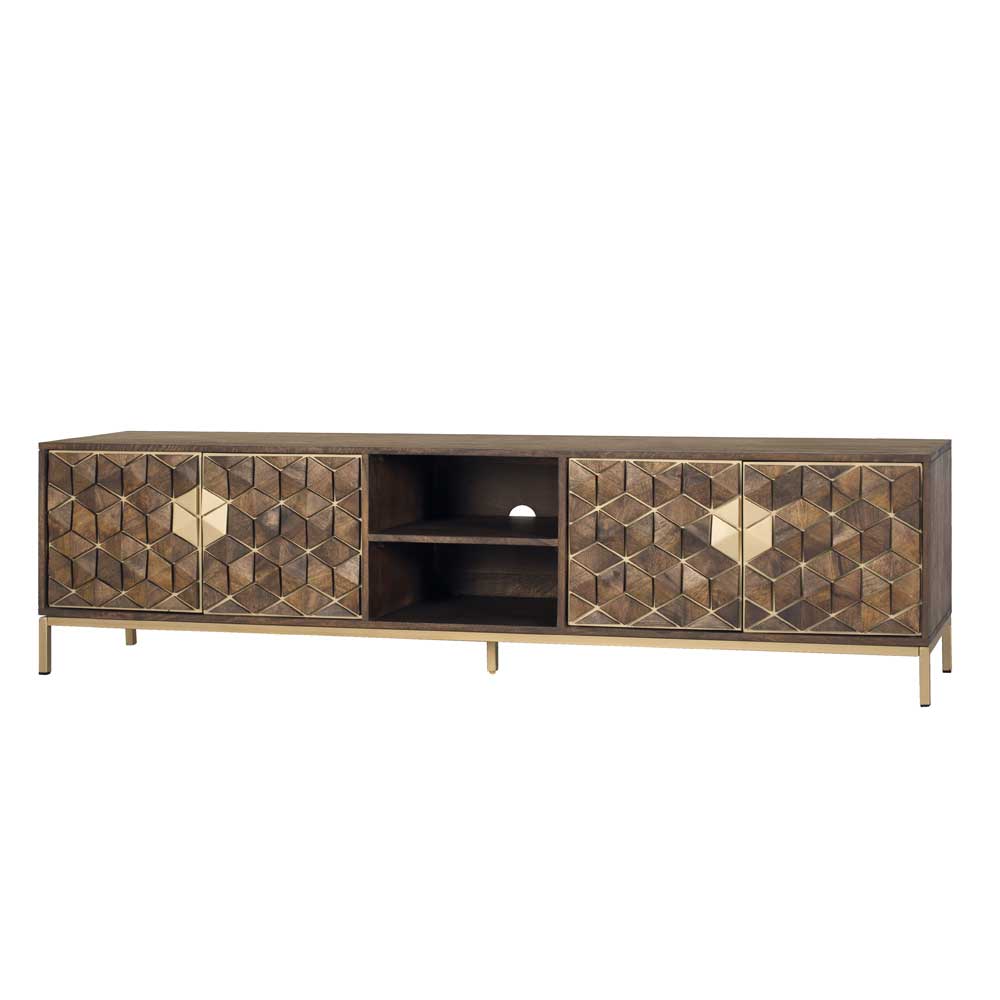 190 cm Design TV Lowboard in Walnussbraun - Feregato