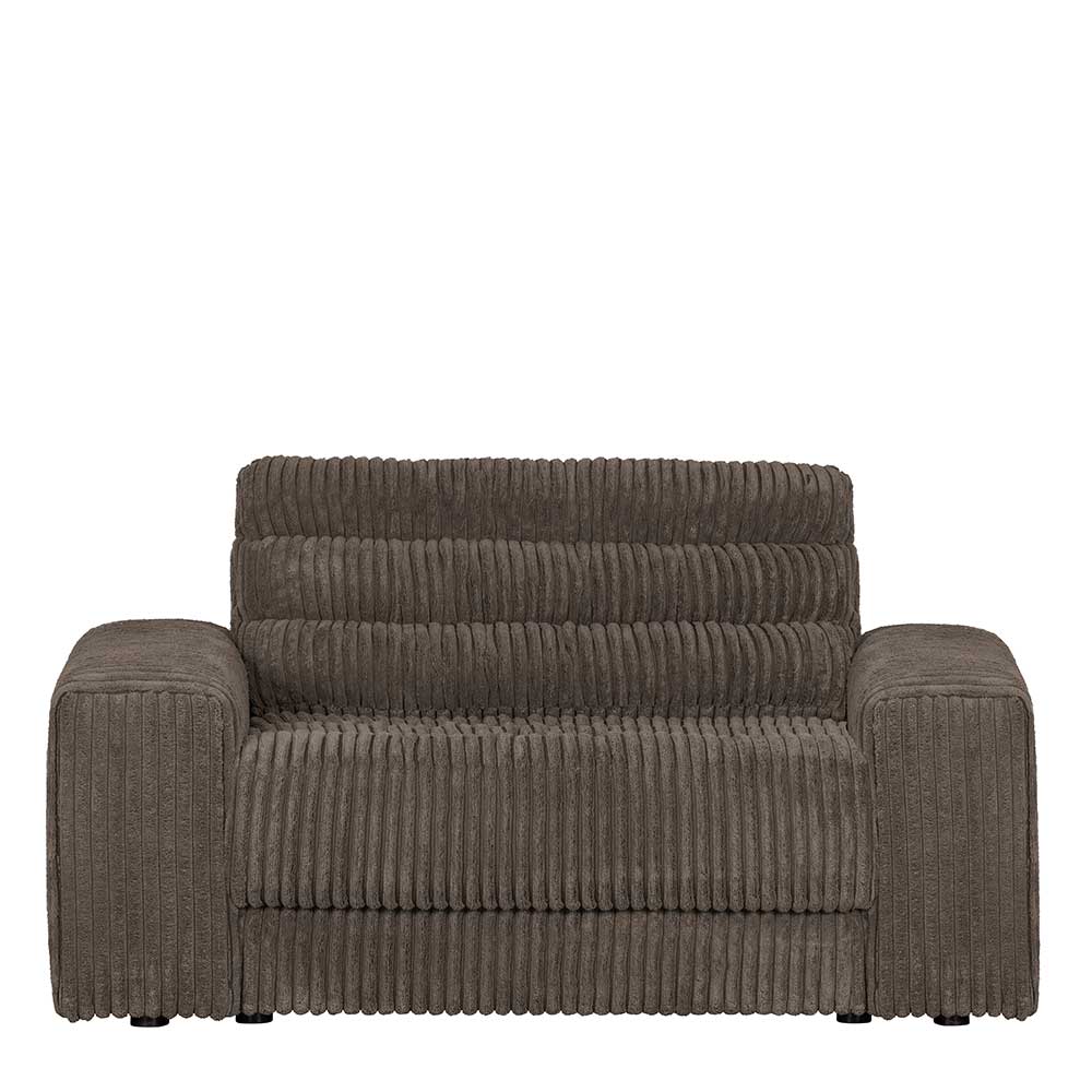 Modernes Sofa aus Breitcord in Schlamm - Ilona