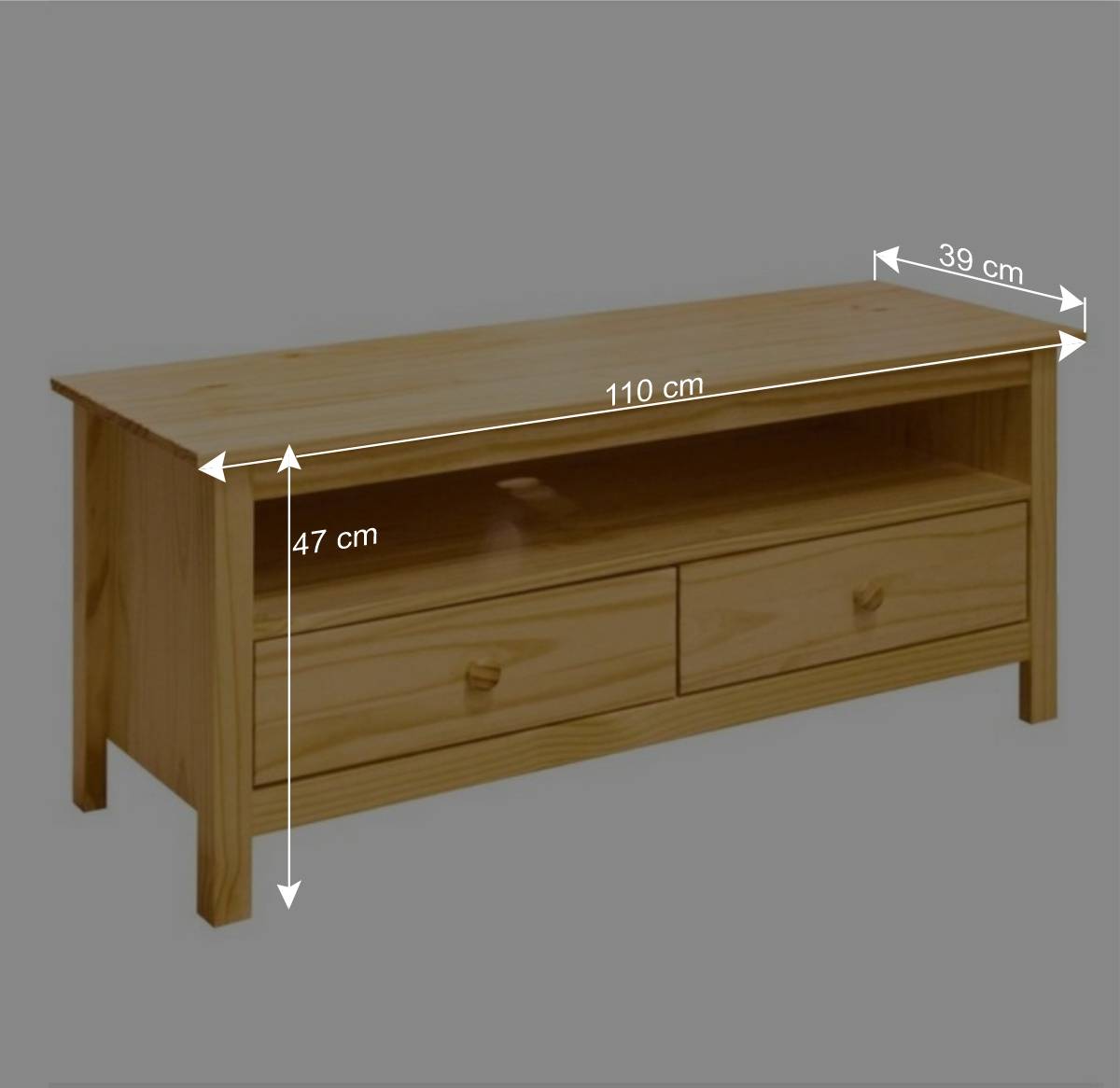 Landhaus-TV-Board aus Kiefer Massivholz - Ekorena