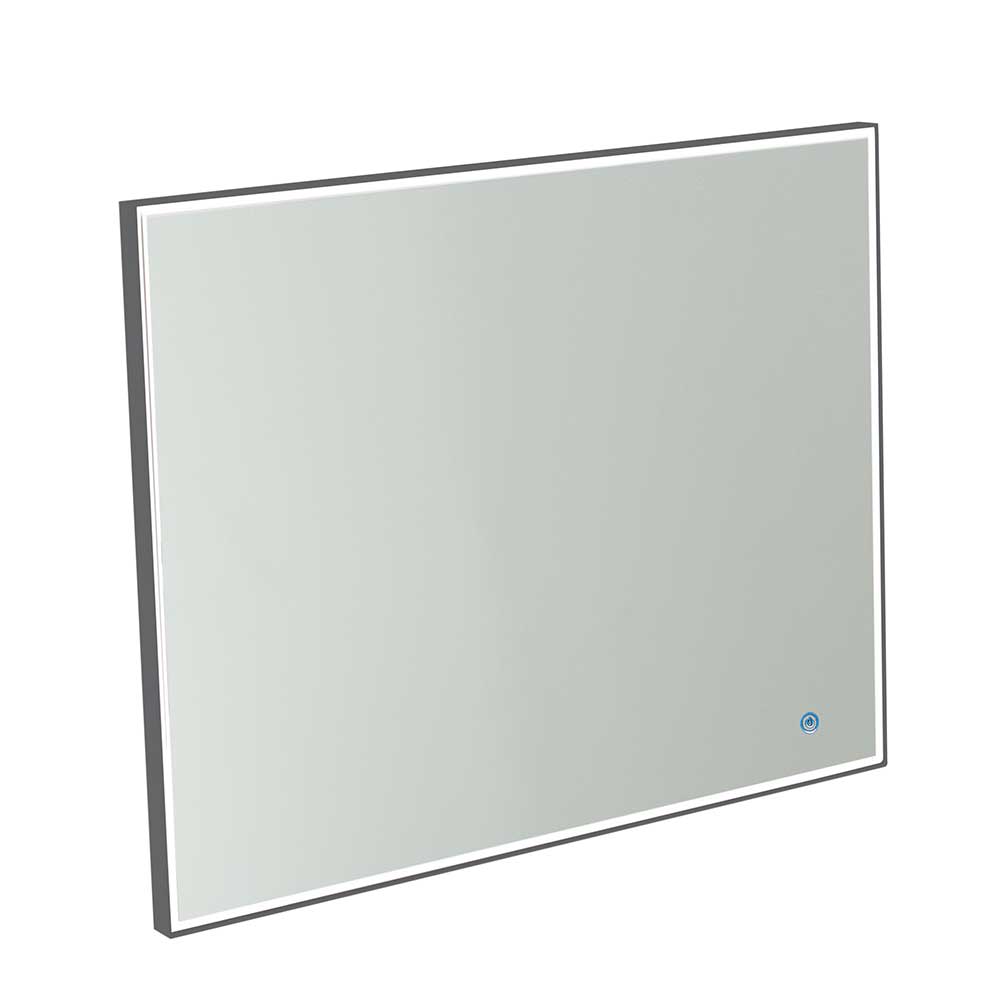 100x80x5 Licht Wandspiegel mit Metallrahmen - Luenza
