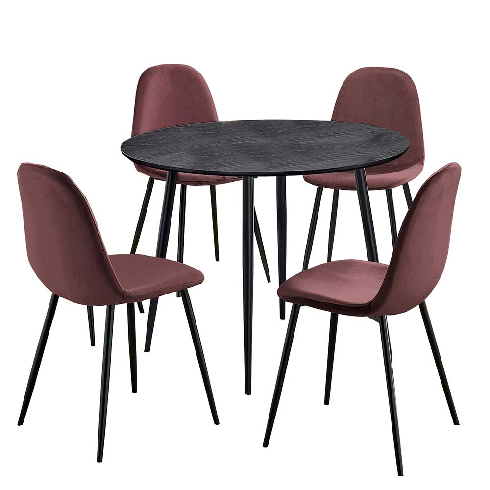 Runder Tisch mit Schalenstühlen - Sunya (fünfteilig)