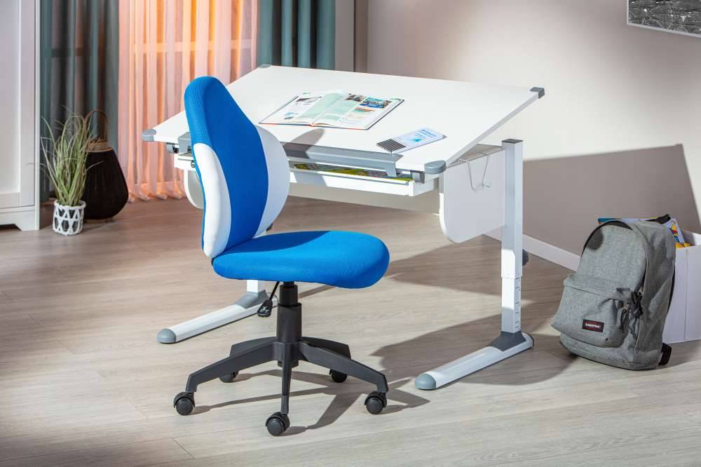 Kinder Drehstuhl in Blau & Weiß - Oljetta