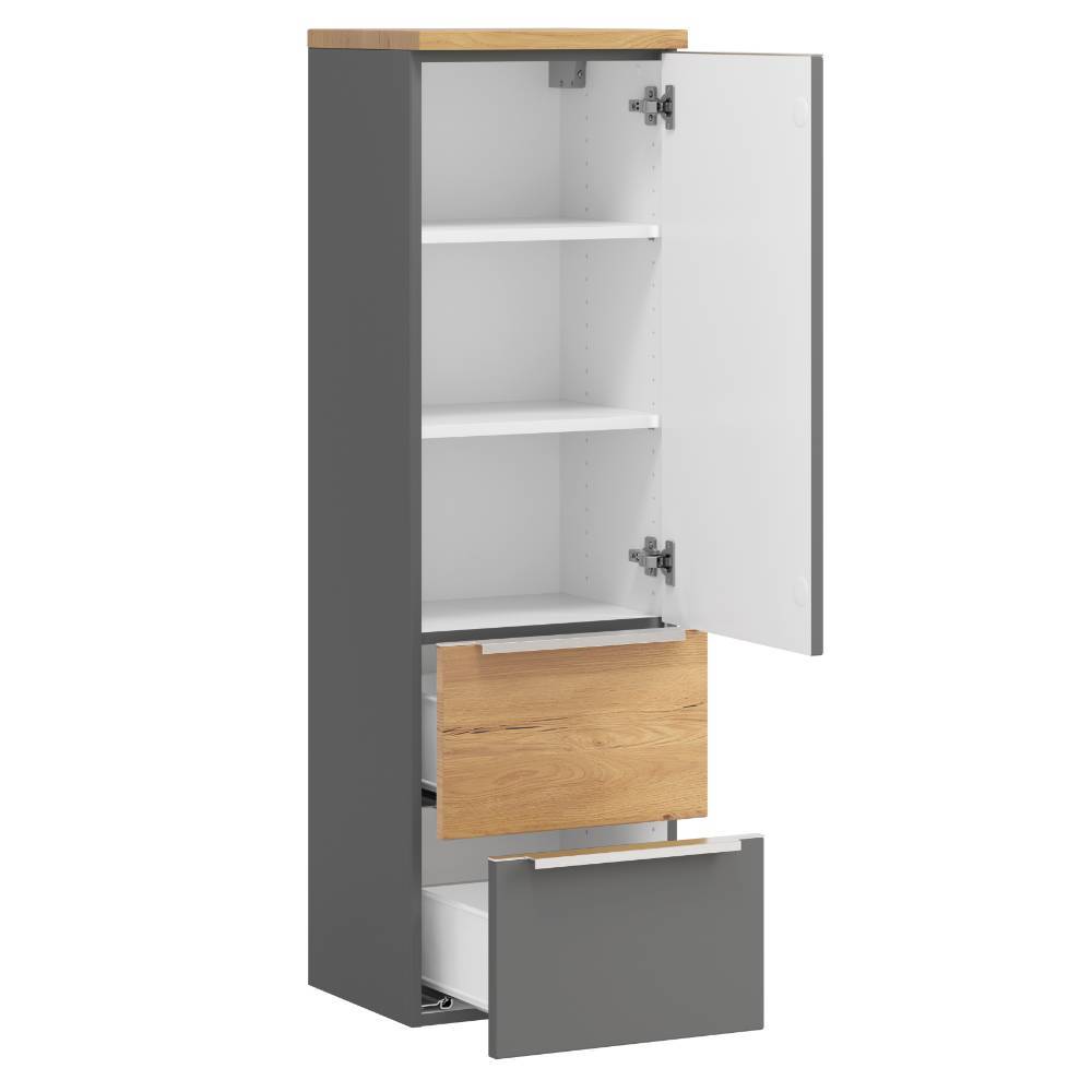 Hängender Bad-Midischrank in Mattgrau - Reill