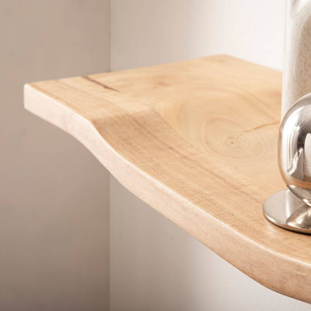 Akazienholz Wandregal im Wellendesign - Temuco