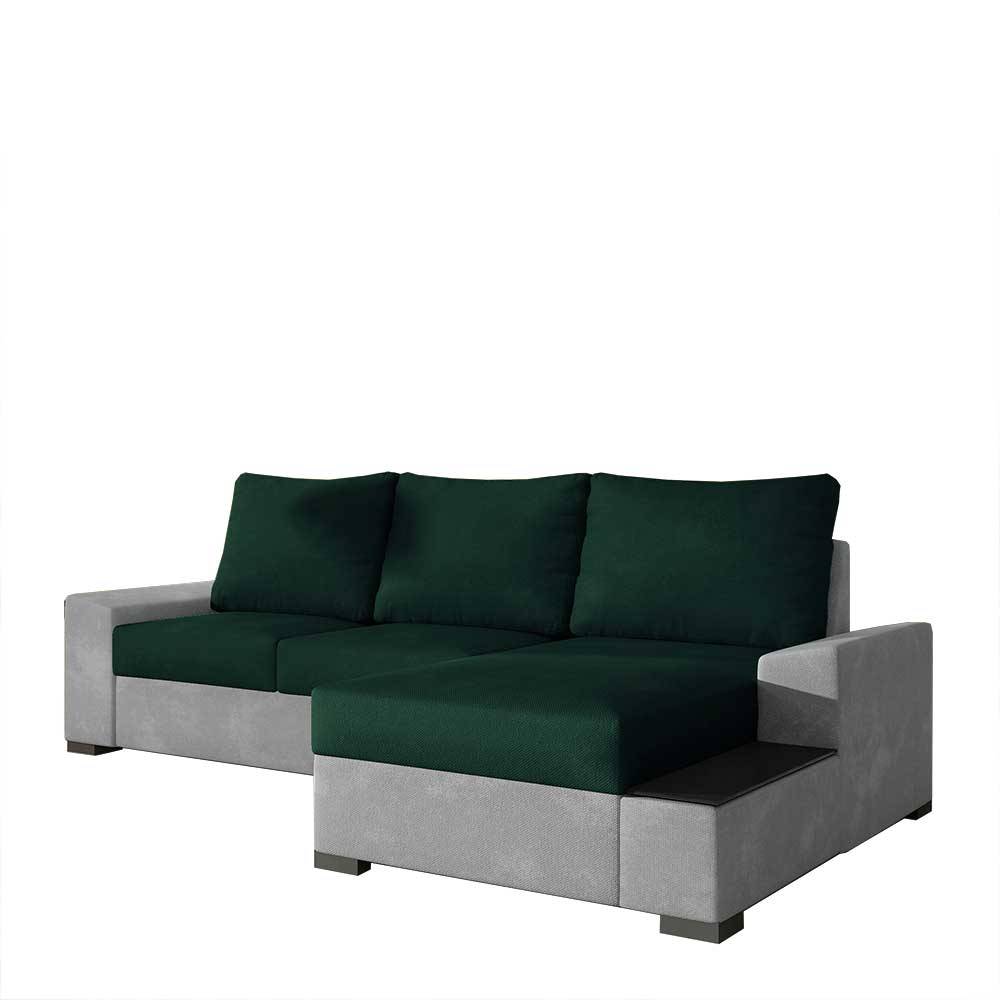 L-Schlafsofa in Dunkelgrün und Hellgrau - Pontevedra
